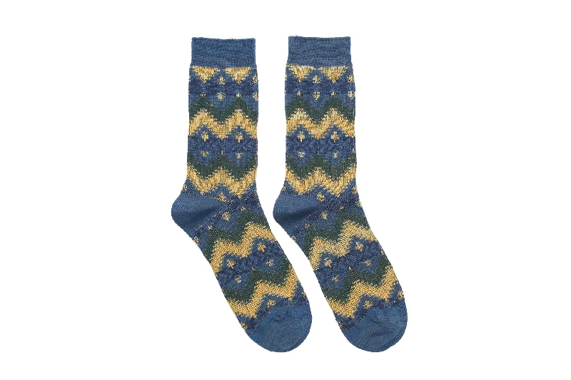 Bright Tribal Socks - Blue