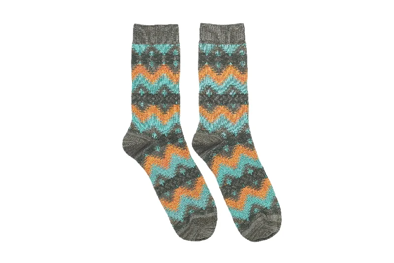 Bright Tribal Socks - Green