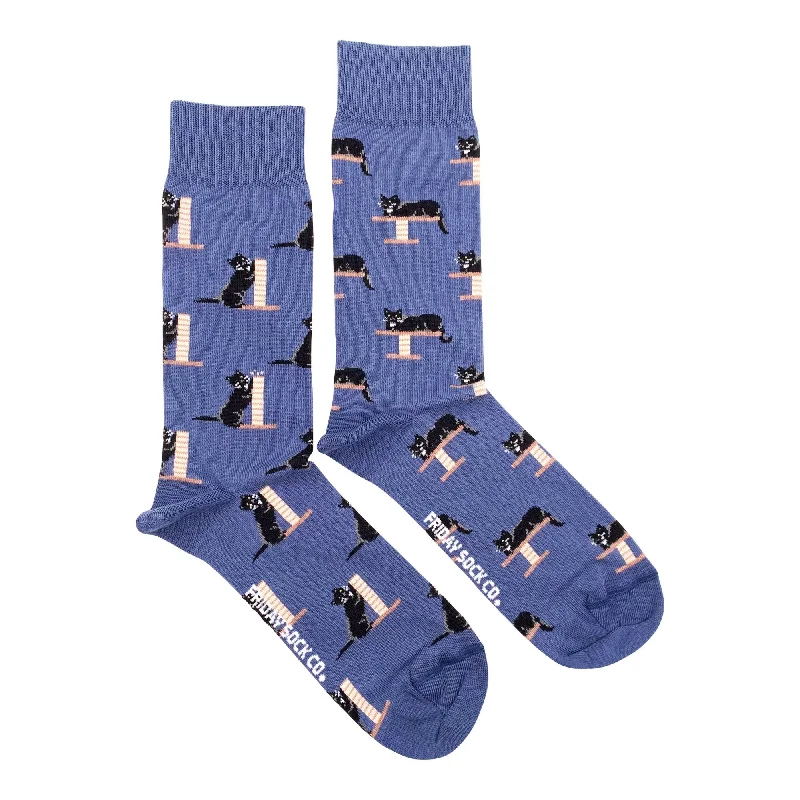 Men's Cozy Black Cat Socks