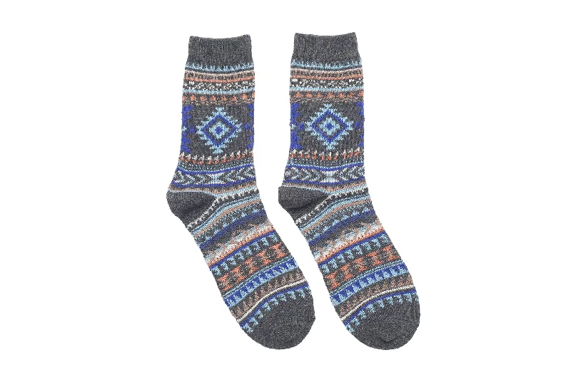 Diamond Tribal Socks - Grey