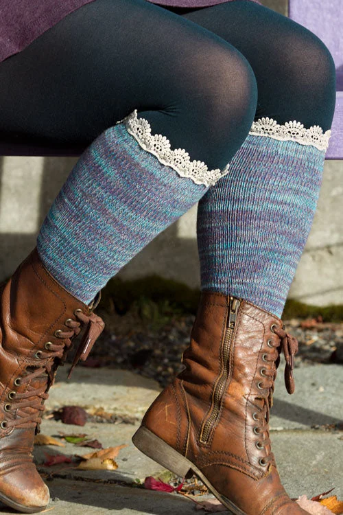 Lace Twisted Yarn Knee High Bootsock