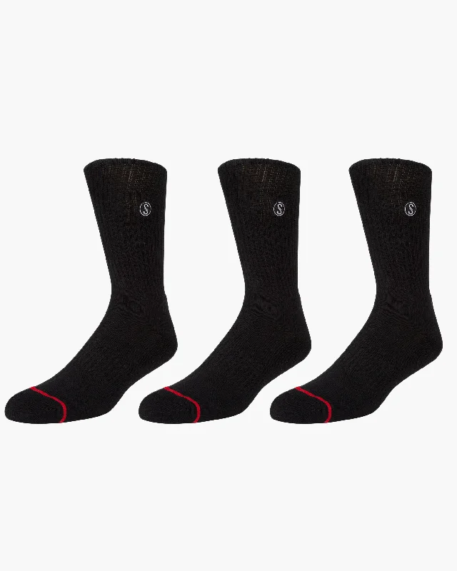 Line Up 3 Sock Pack - Black