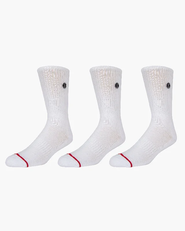 Line Up 3 Sock Pack - White