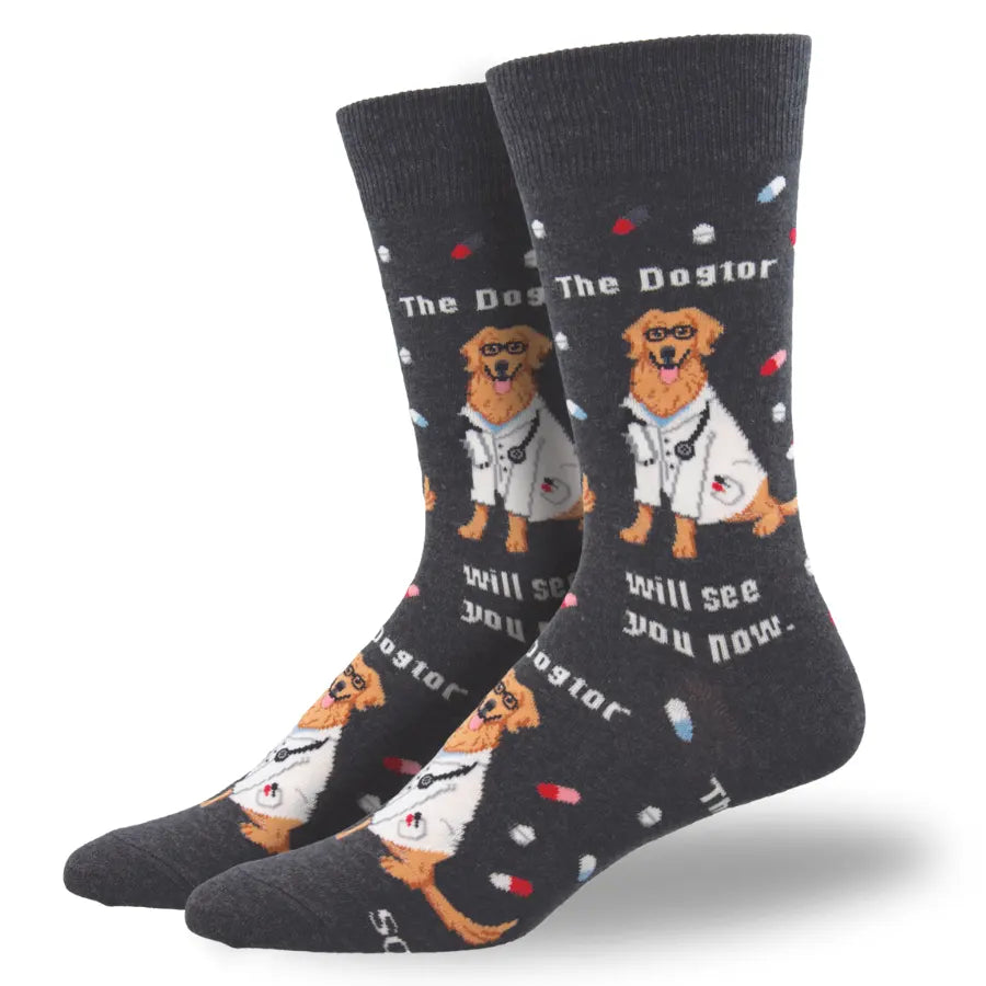 Men's The Dogter Is In Socks