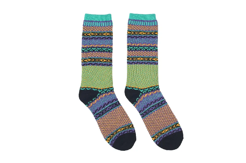 Mode Geometric Socks - Green