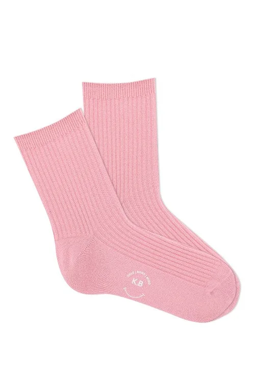 K. Bell Pink Ribbed Crew