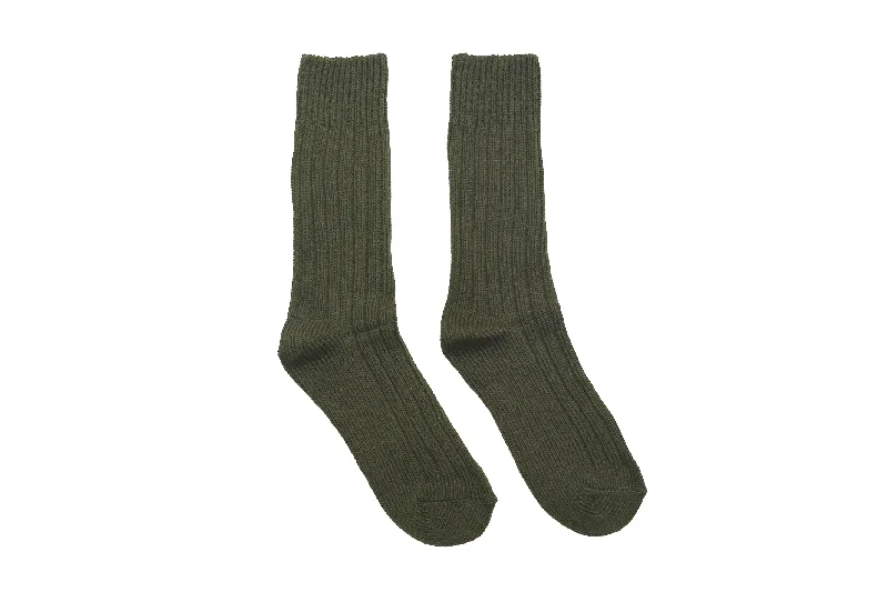 Primary Knitted Socks - Olive Green