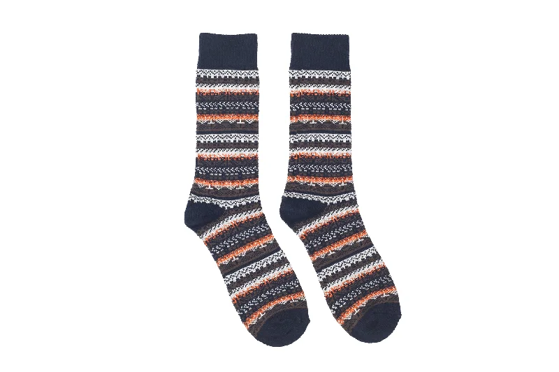 Prime Geometric Socks - Navy Blue