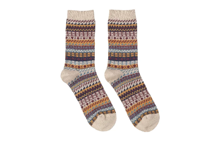 Rival Geometric Socks - Beige