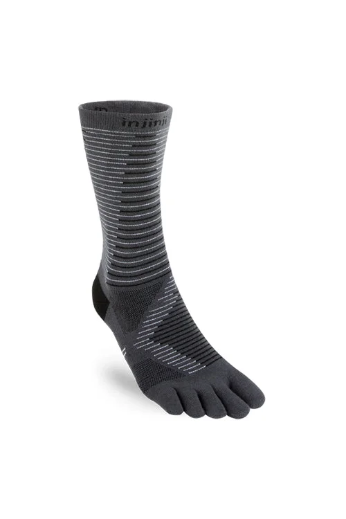 Static Striped Performance Running Crew Toe Socks