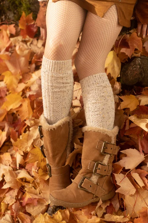 Tweed Knit Diamond Rib Socks