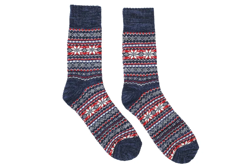 Wintry Nordic Socks - Blue