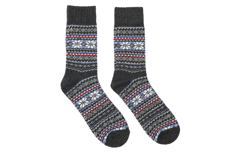 Wintry Nordic Socks - Dark Grey