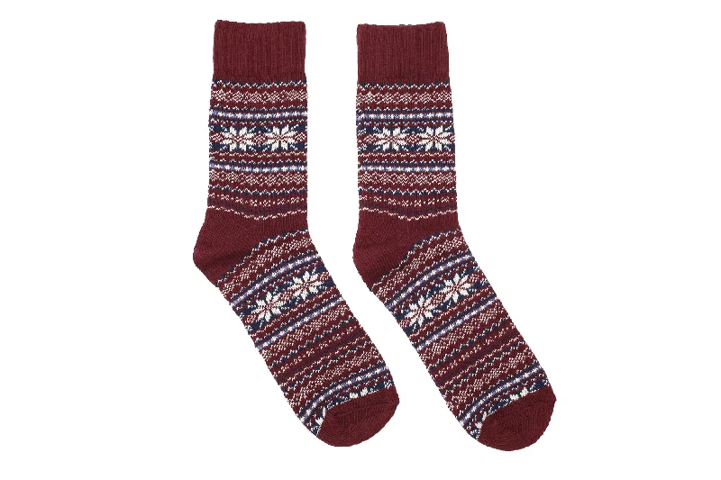 Wintry Nordic Socks - Red