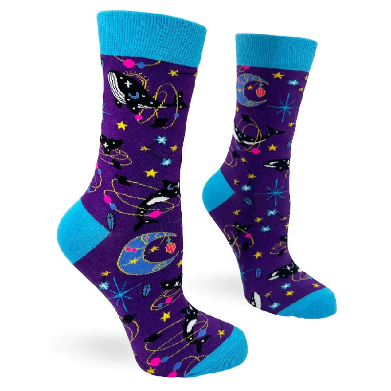 Women's Celestial Space Whales Socks