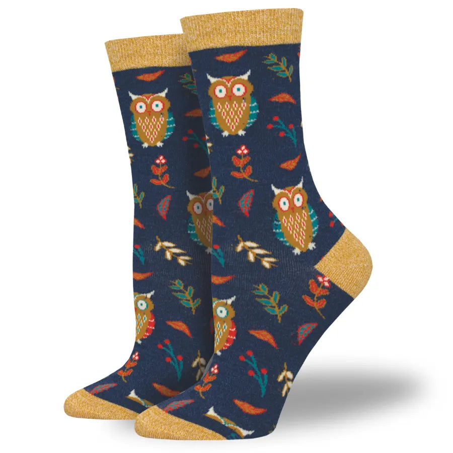 Women's Cute Hoot Silky Soft Bamboo Socks