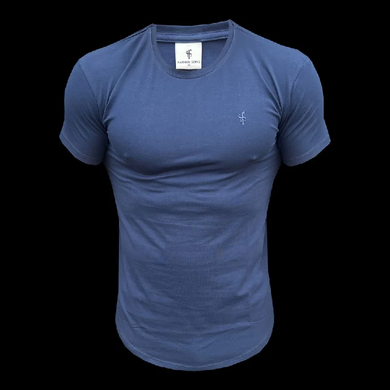 Father Sons Classic Navy Tonal Curved Hem Crew T Shirt - FSH925