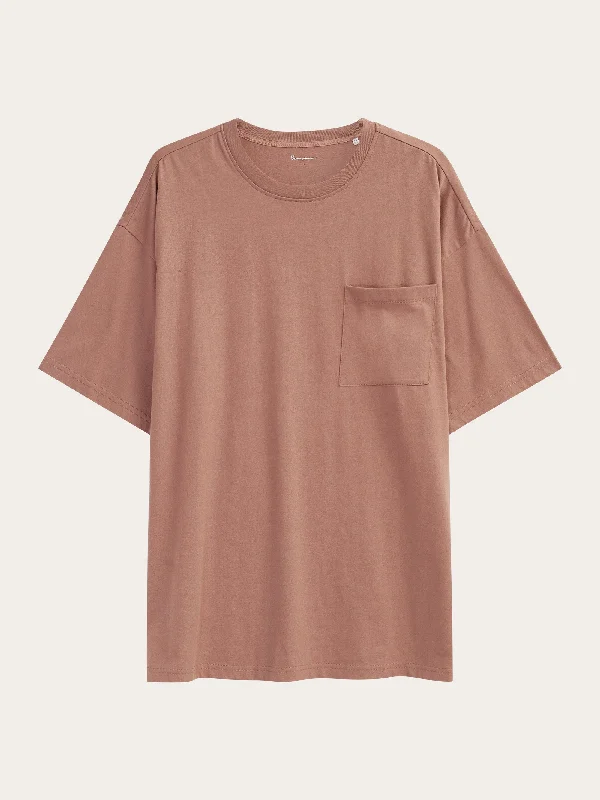 Loose fit heavy single t-shirt - OCS/Vegan - Chocolate Malt