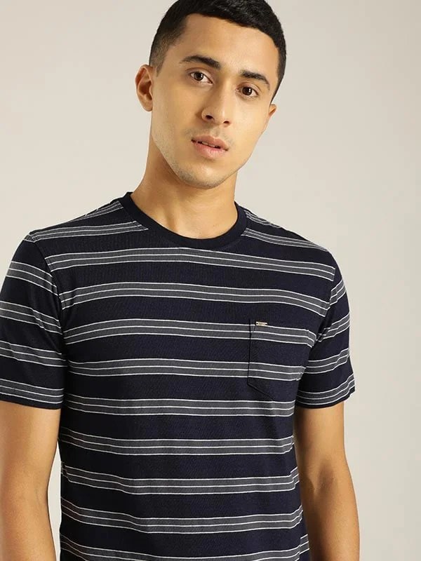 Men Striped Crew Neck T-Shirt