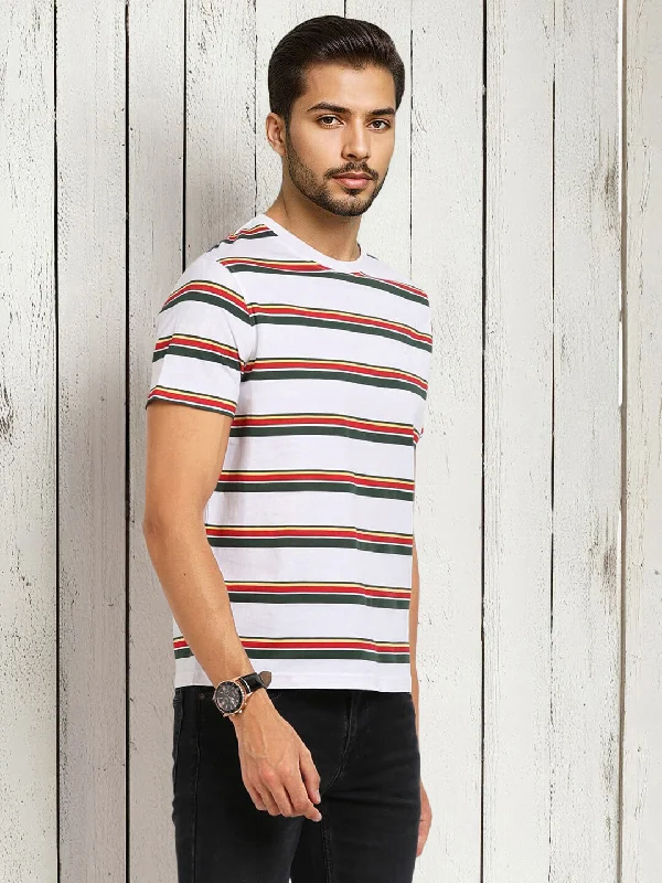 Men Striped Crew Neck T-Shirt