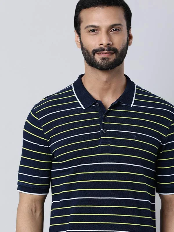 Men Striped Polo T-Shirt