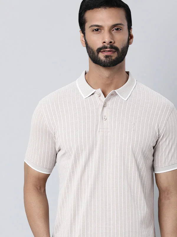 Men Striped Polo T-Shirt