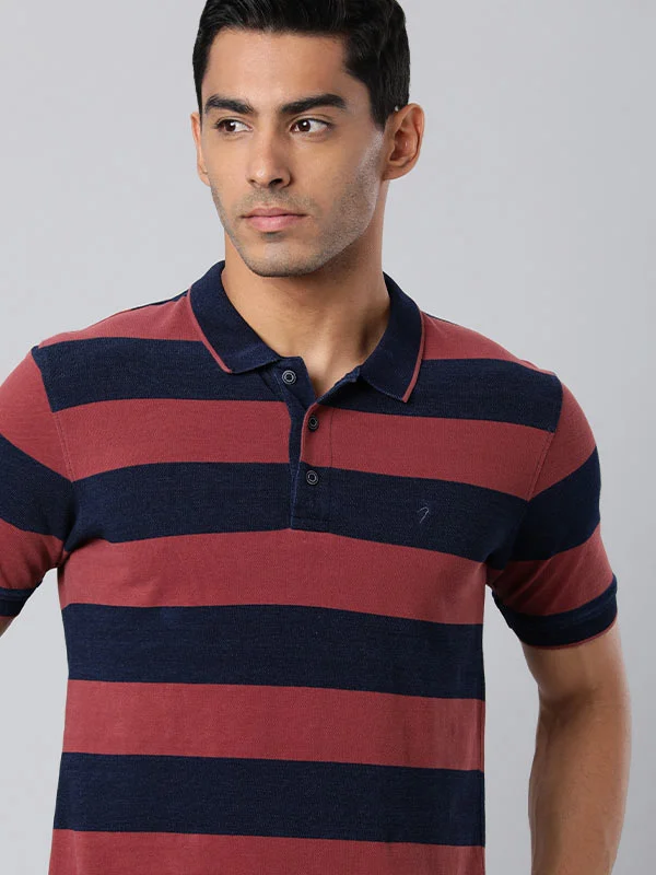 Men Striped Polo T-Shirt