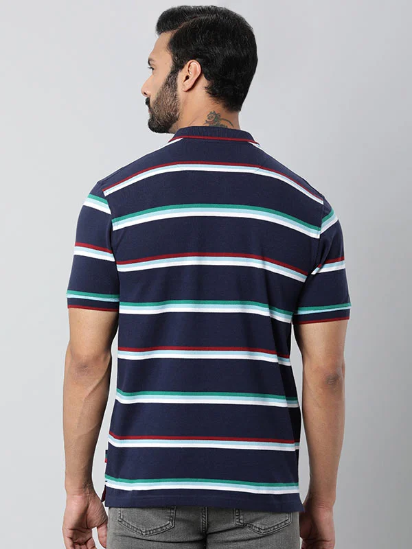 Men Striped Polo T-Shirt