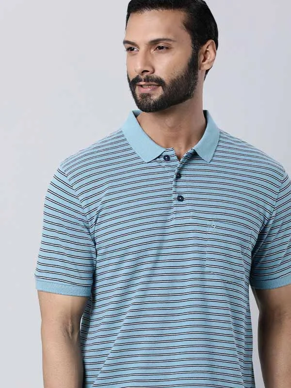 Men Striped Polo T-Shirt