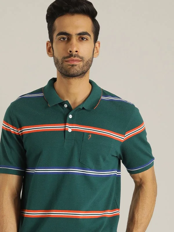 Men Striped Polo T-Shirt