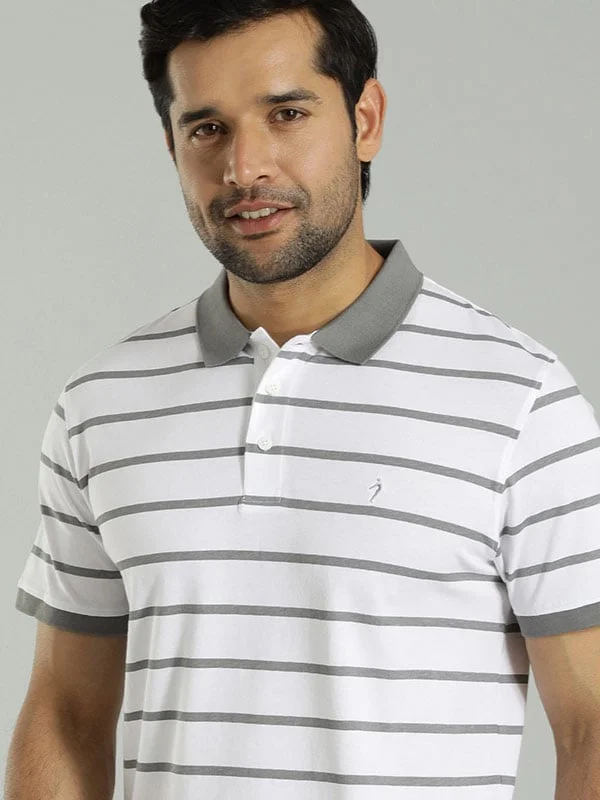 Men Striped Polo T-Shirt