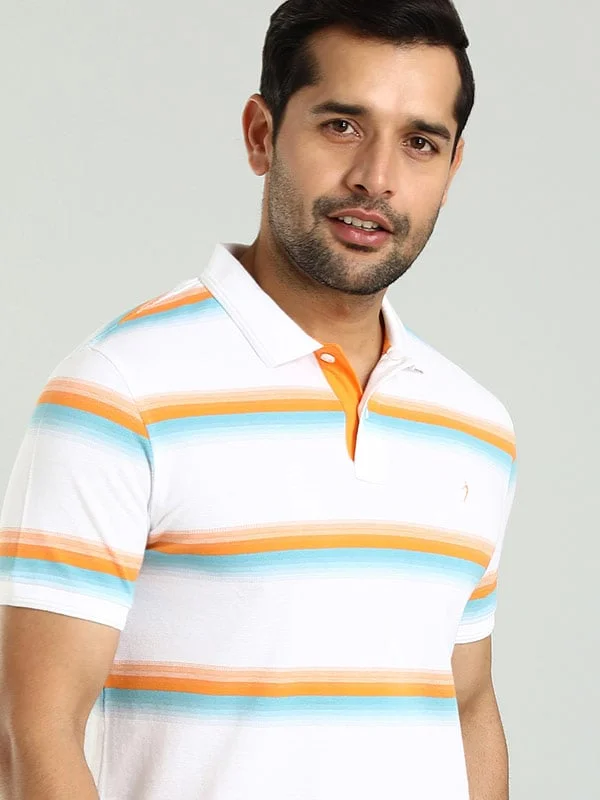 Men Striped Polo T-Shirt