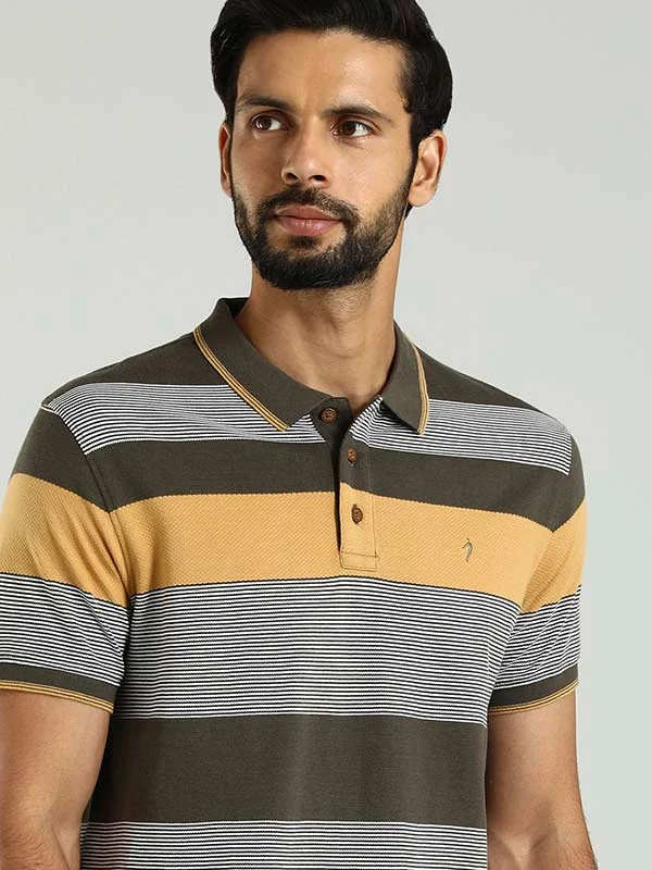 Men Striped Polo T-Shirt