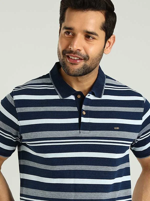 Men Striped Polo T-Shirt