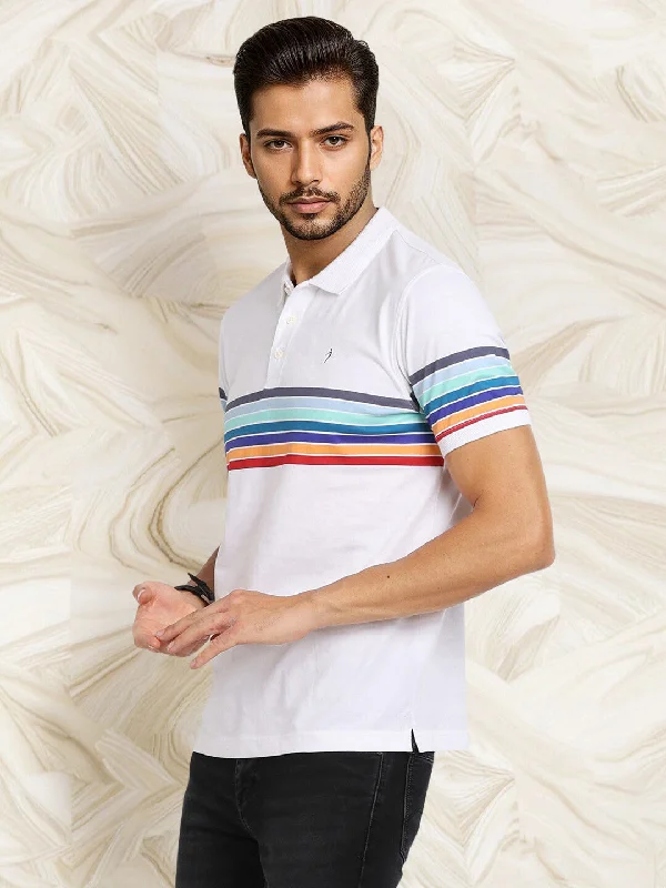 Men Striped Polo T-Shirt