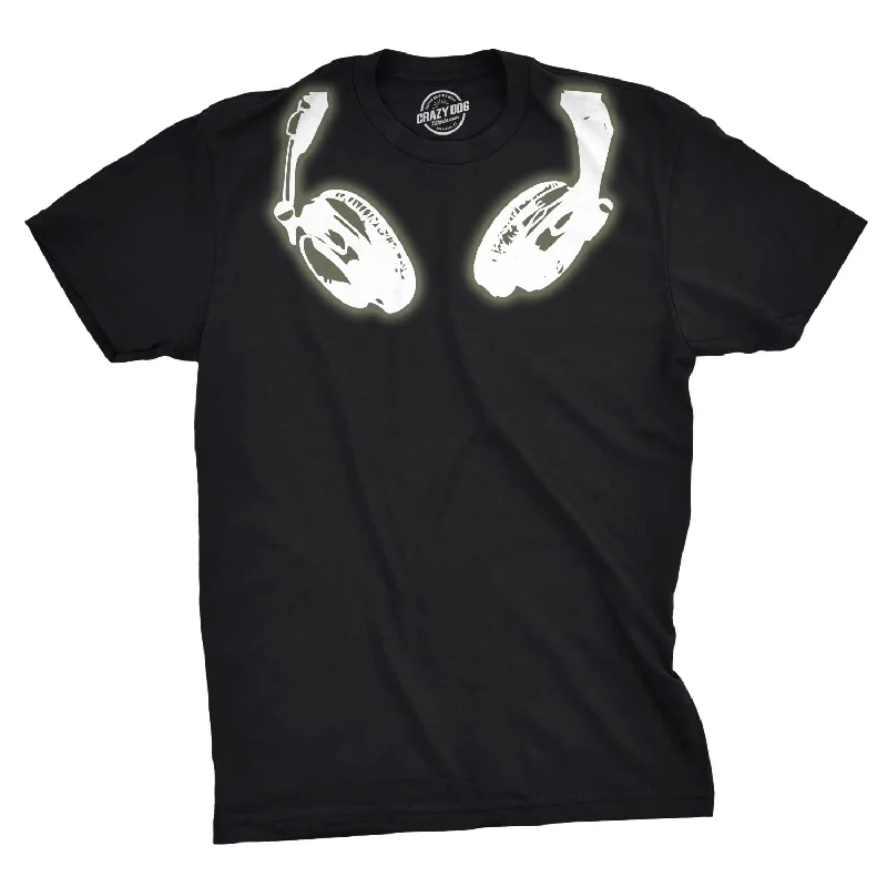 Glow In the Dark Headphones Men's T Shirt