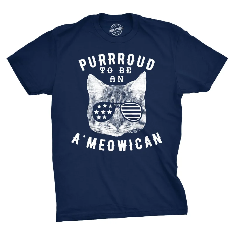 Purrroud To Be An Ameowican Men's T Shirt