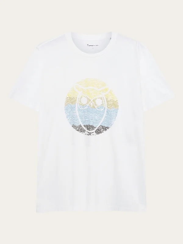 Regular circled owl printed t-shirt - GOTS/Vegan - Bright White