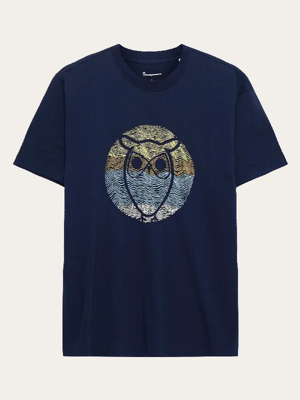 Regular circled owl printed t-shirt - GOTS/Vegan - Night Sky