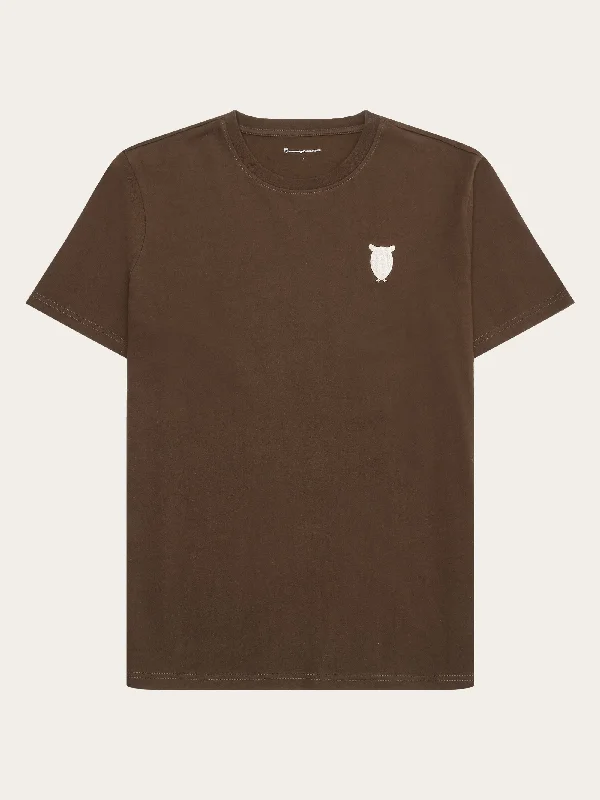 Regular fit owl chest embroidery t-shirt - Demitasse (brown)