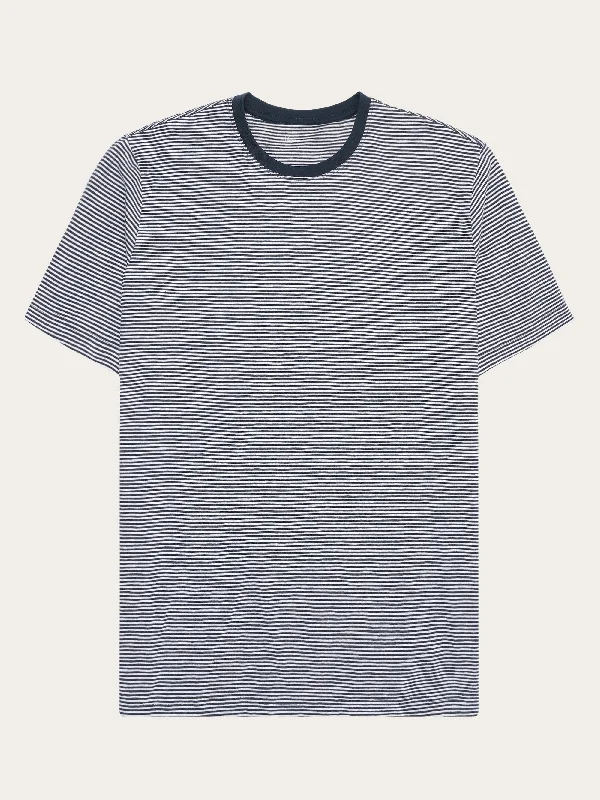 Regular fit Striped basic tee - Blue stripe