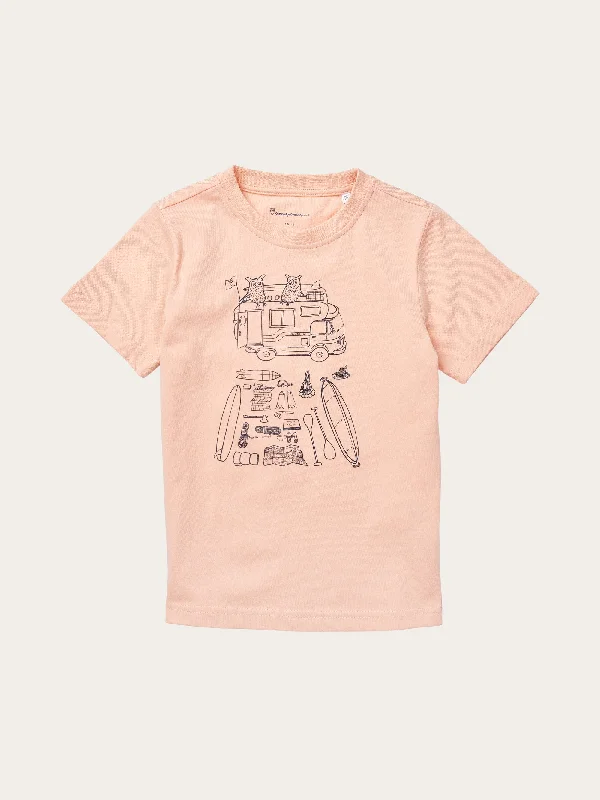 Road trip printed t-shirt - Coral Pink