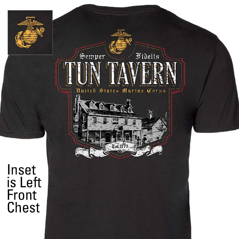 Semper Fidelis Tun Tavern Back With Left Chest T-shirt