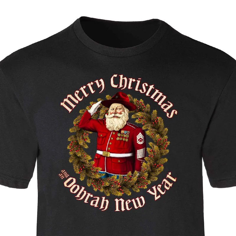 USMC Merry Christmas and an Oohrah New Year T-shirt