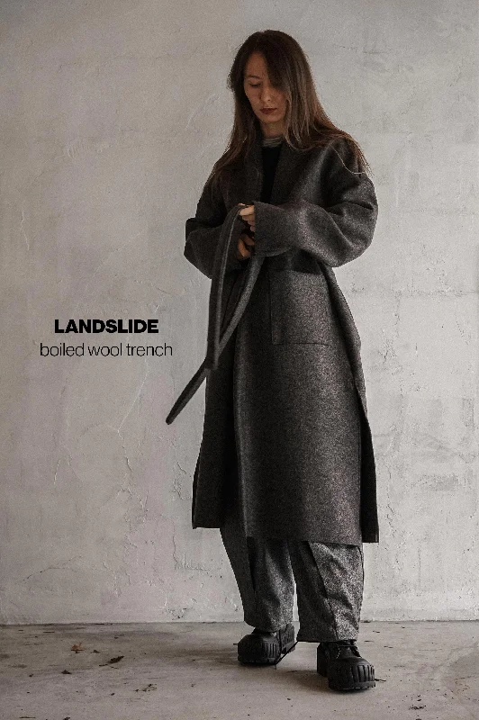 Boiled Wool Trench (dark grey)