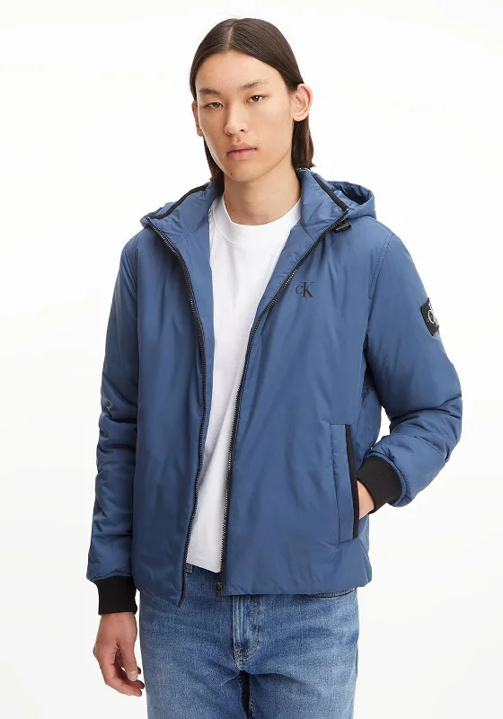 Calvin Klein Jeans Padded Hooded Jacket, Aegean Sea