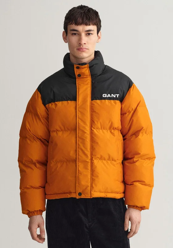 Gant Blocked Padded Jacket. Mustard Orange