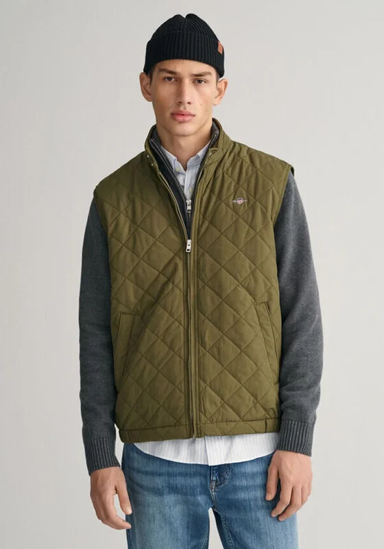 Gant Quilted Gilet, Juniper Green