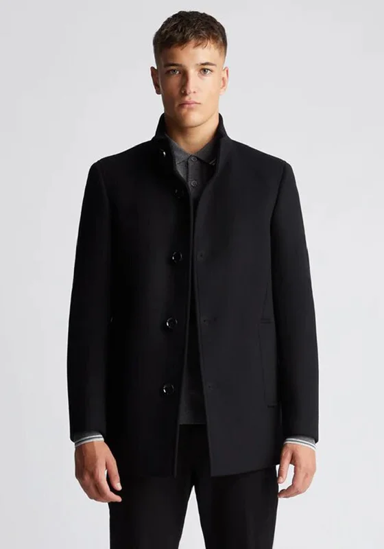 Remus Uomo Jonah Wool-Blend Tailored Coat, Black