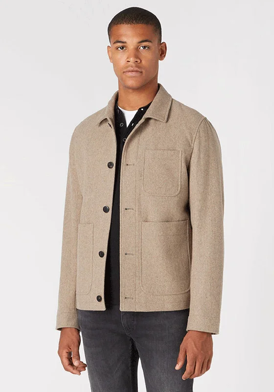 Remus Uomo Scott Wool Overshirt, Beige